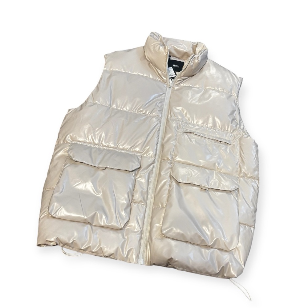 Fashion Nova Cream Puffer Vest